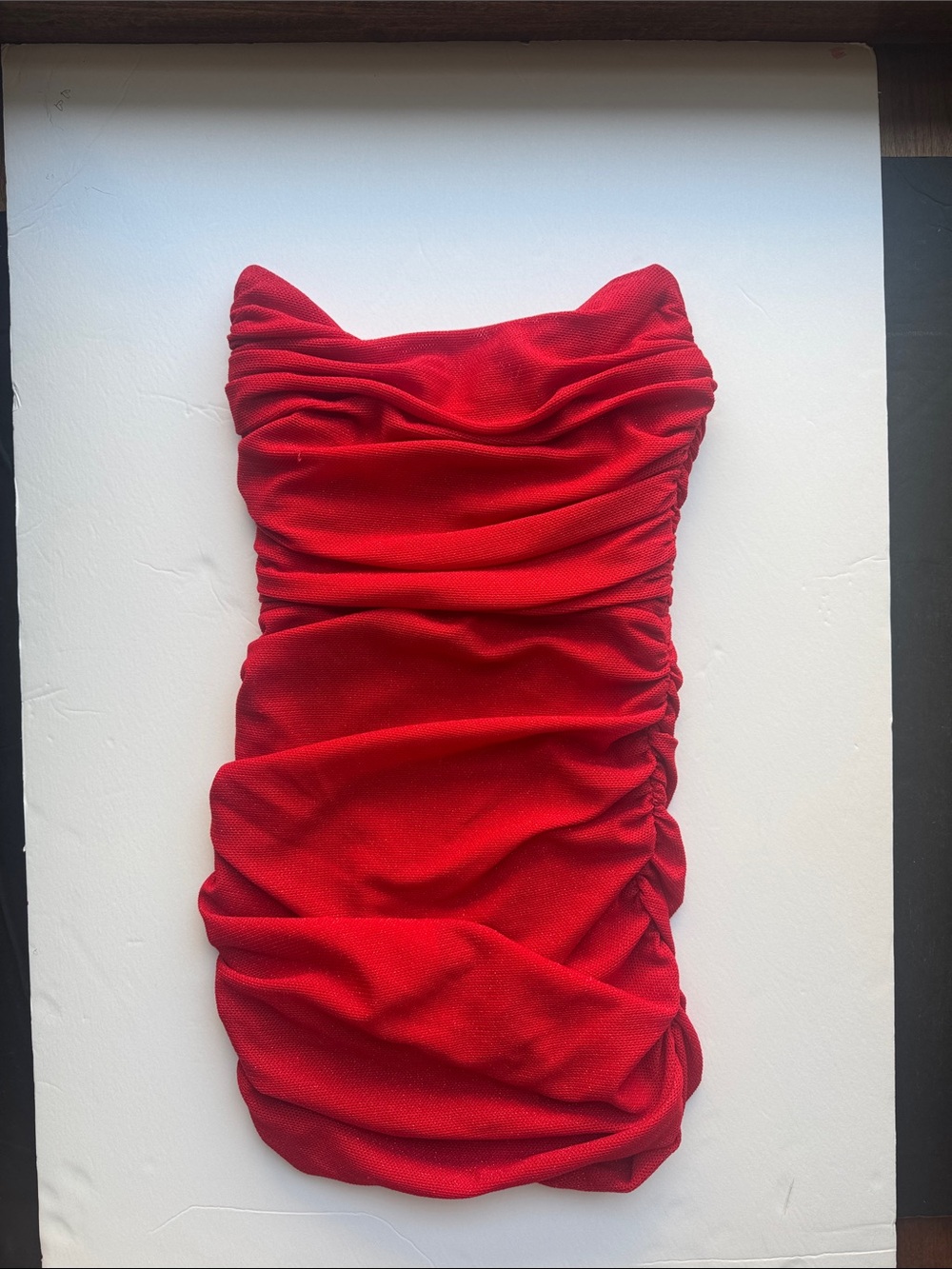 REVOLVE Red Strapless Ruched Bodycon Mini Dress